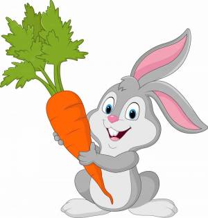 Раскраска зайчик с морковкой #2 #78386