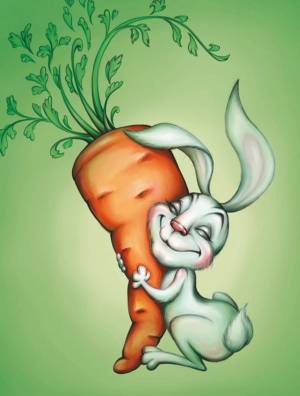 Раскраска зайчик с морковкой #14 #78398