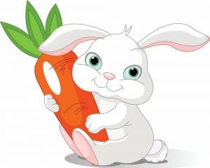 Раскраска зайчик с морковкой #18 #78402