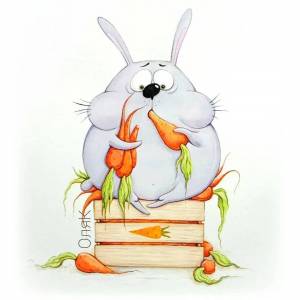 Раскраска зайчик с морковкой #25 #78409