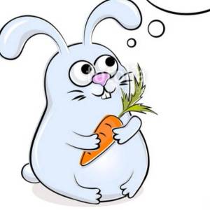 Раскраска зайчик с морковкой #26 #78410