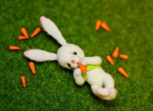 Раскраска зайчик с морковкой #29 #78413