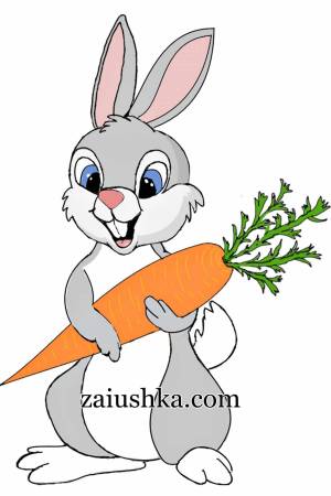 Раскраска зайчик с морковкой #34 #78418