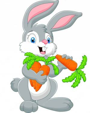 Раскраска заяц с морковкой #2 #79027
