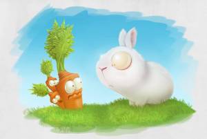Раскраска заяц с морковкой #18 #79043