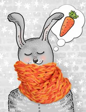 Раскраска заяц с морковкой #26 #79051