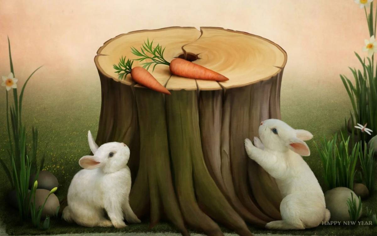 Заяц с морковкой #16