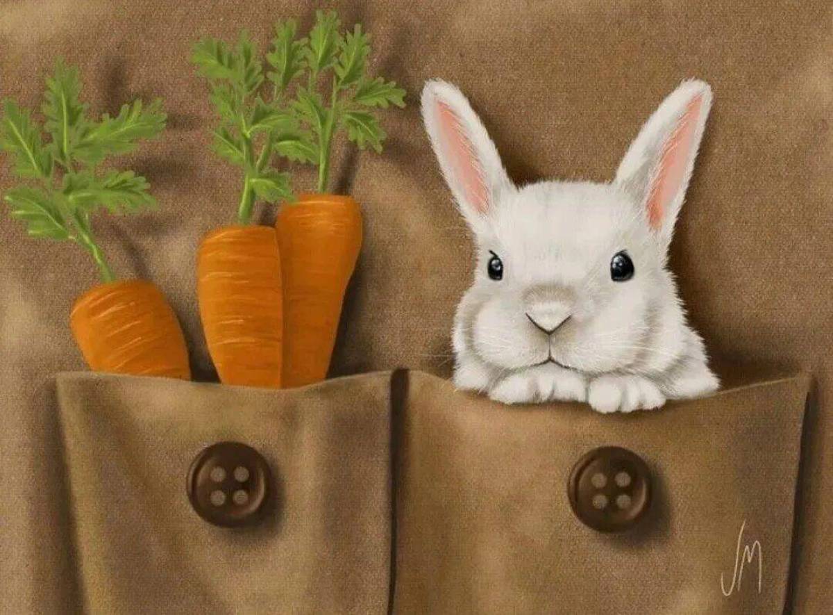 Заяц с морковкой #20