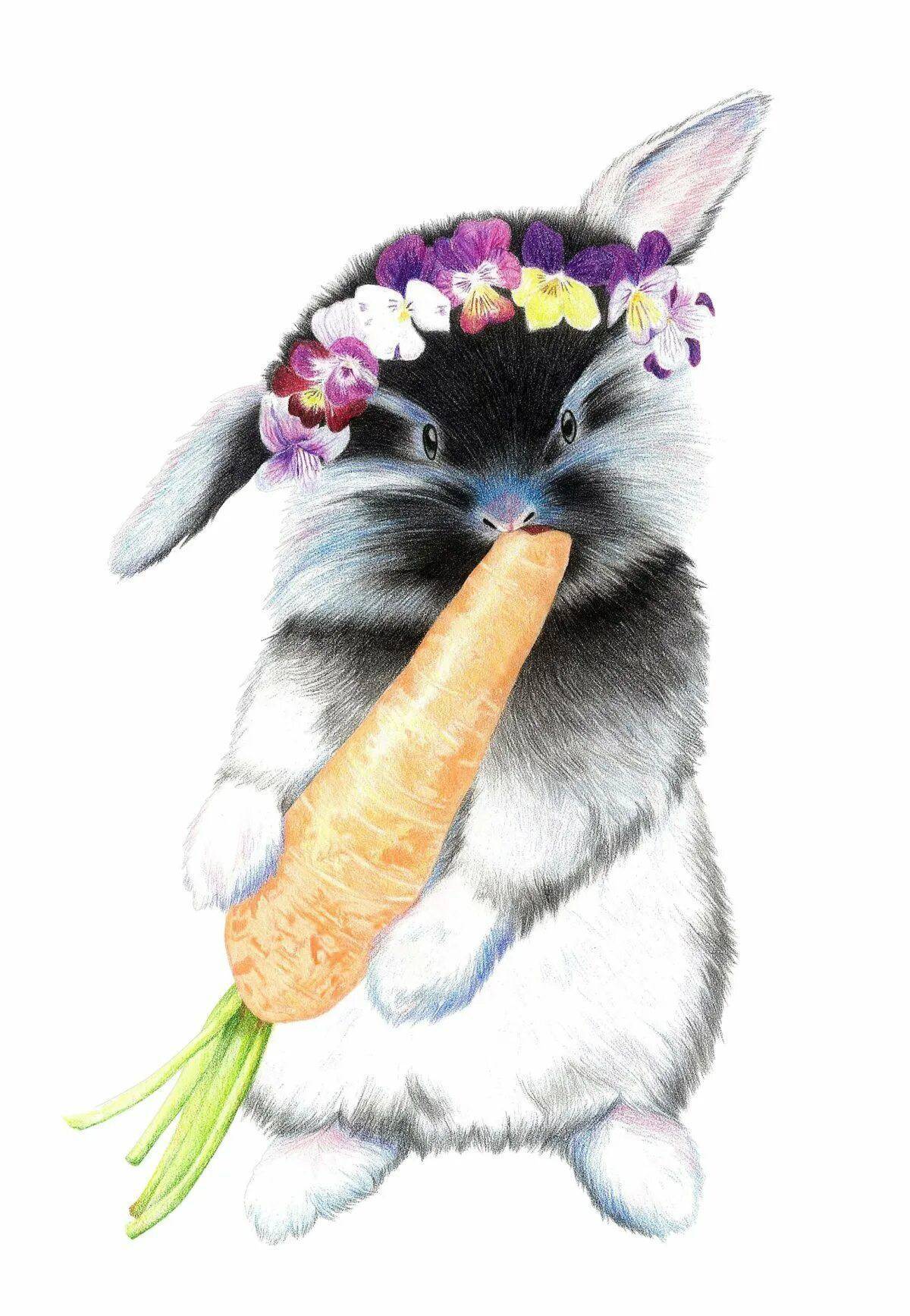 Заяц с морковкой #21