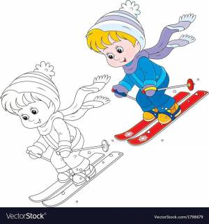 Раскраска зимние виды спорта для детей 4 5 лет #9 #80274