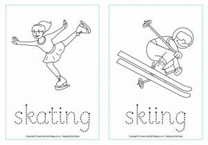 Раскраска зимние виды спорта для дошкольников #3 #80381