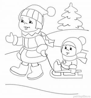 Раскраска зимние для детей 4 5 лет #11 #80581