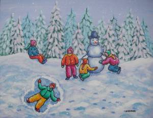 Раскраска зимние забавы для детей 3 4 года #13 #80736