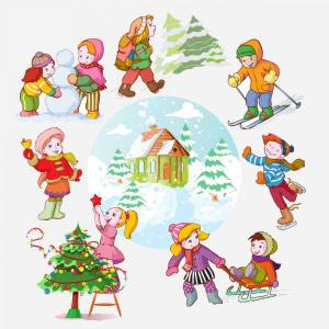 Раскраска зимние забавы для детей 3 4 года #19 #80742