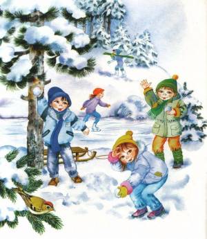 Раскраска зимние забавы для детей 3 4 года #25 #80748
