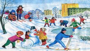 Раскраска зимние забавы для детей 3 4 года #29 #80752
