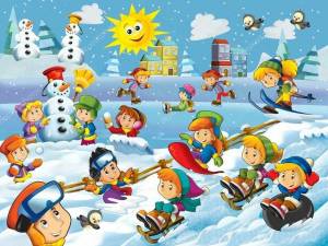 Раскраска зимние забавы для детей #1 #80902