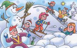 Раскраска зимние забавы для детей #17 #80918