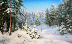 Раскраска зимний лес для детей #13 #81182