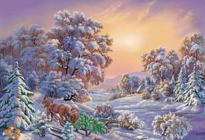 Раскраска зимний лес для детей #29 #81198