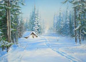 Раскраска зимний лес для детей #35 #81204