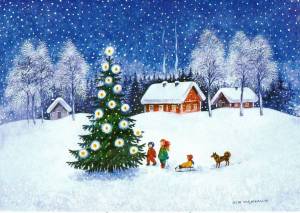 Раскраска зимний пейзаж для детей #2 #81207