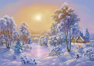 Раскраска зимний пейзаж для детей #3 #81208