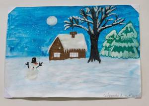 Раскраска зимний пейзаж для детей #4 #81209