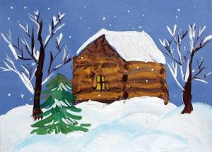 Раскраска зимний пейзаж для детей #13 #81218