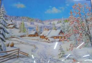 Раскраска зимний пейзаж для детей #14 #81219