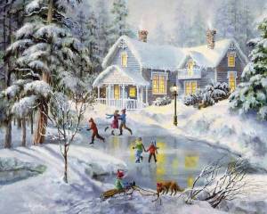 Раскраска зимний пейзаж для детей #15 #81220