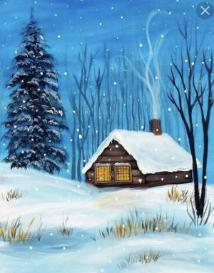 Раскраска зимний пейзаж для детей #17 #81222