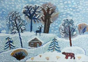 Раскраска зимний пейзаж для детей #21 #81226