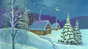 Раскраска зимний пейзаж для детей #23 #81228