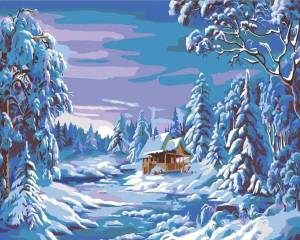 Раскраска зимний пейзаж для детей #30 #81235