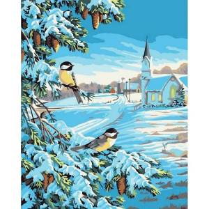 Раскраска зимний пейзаж для детей #31 #81236