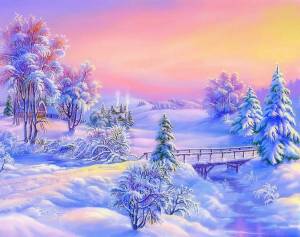 Раскраска зимний пейзаж для детей #35 #81240