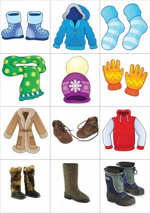 Раскраска зимняя одежда для детей #2 #81322