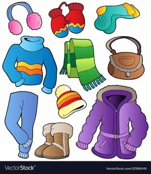 Раскраска зимняя одежда для детей #28 #81348