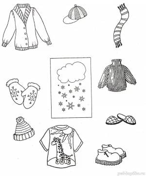 Раскраска зимняя одежда для детей 4 5 лет #16 #81365
