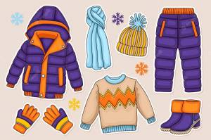 Раскраска зимняя одежда для детей 4 5 лет #23 #81372