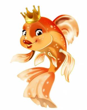 Раскраска золотая рыбка для детей #14 #82119