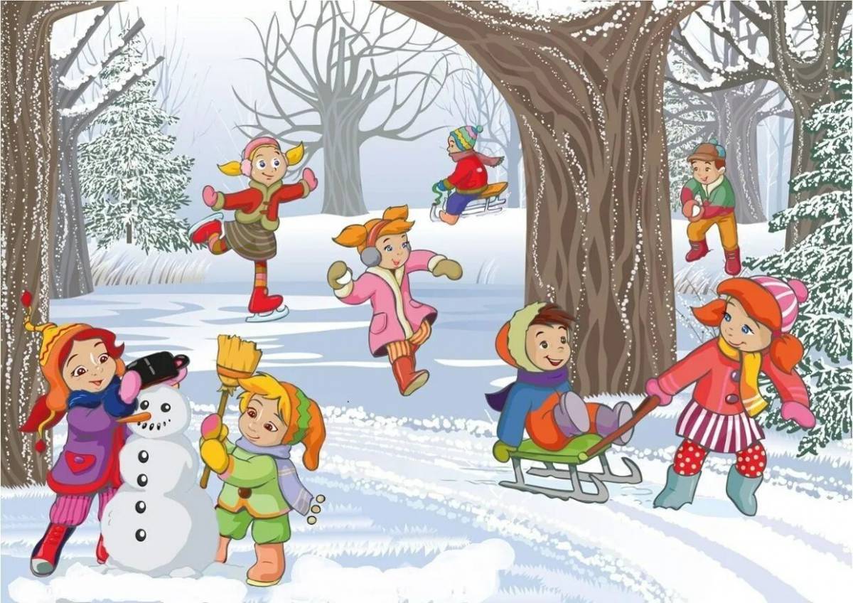 Зимние забавы для детей в детском саду #27