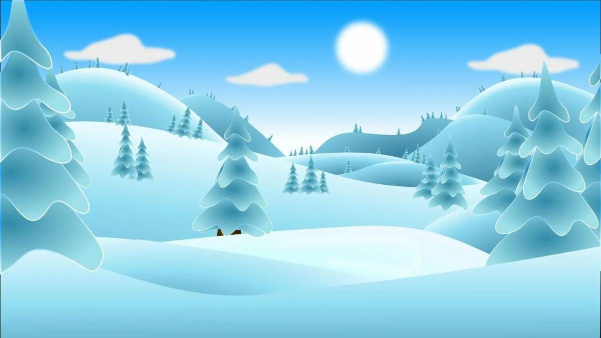 Зимний пейзаж для детей #19