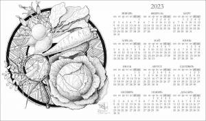 Раскраска календарь на 2023 год #28 #86236