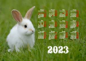 Раскраска календарь на 2023 год для детей #4 #86248