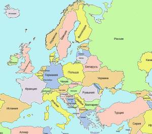 Раскраска карта европы #1 #86865