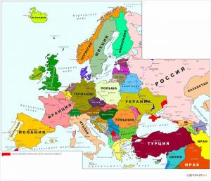 Раскраска карта европы #2 #86866