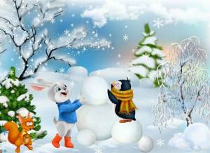 Раскраска картинка зима для детей #25 #87198