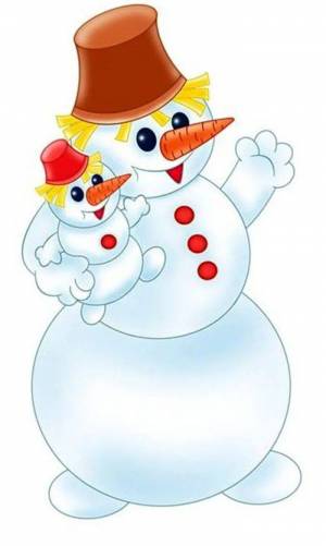 Раскраска картинка снеговик для детей #4 #87352